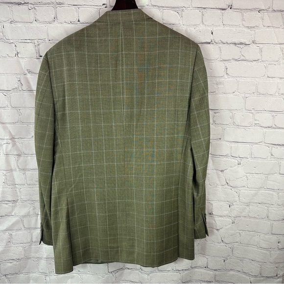STOP 🛑 NOT AVAILABLE cremieux Men's tan khaki Plaid sport coat  sz 44L classic - Picture 3 of 13
